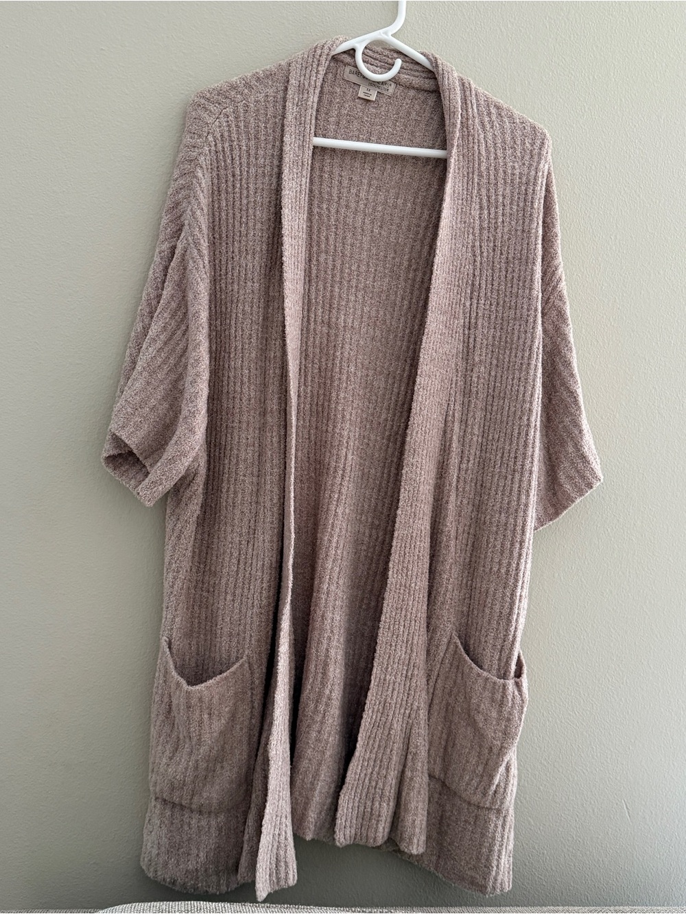 Barefoot dreams CozyChic Lite Long Cardigan 1x pink short sleeve